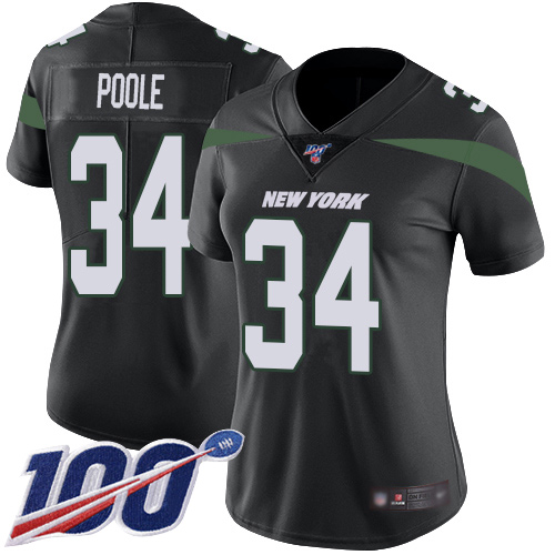 New York Jets Limited Black Women Brian Poole Alternate Jersey NFL Football #34 100th Season Vapor Untouchable->women nfl jersey->Women Jersey